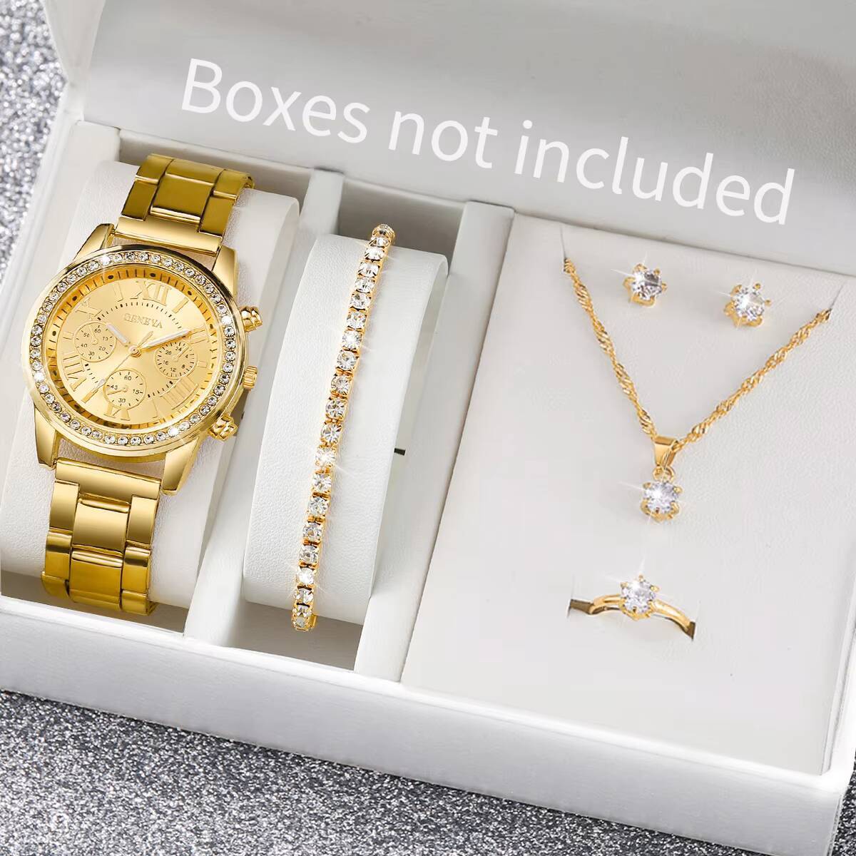 Women Accessories Gift Box - 6PCS/Set Fashion Rhinestone Women Watches Analog