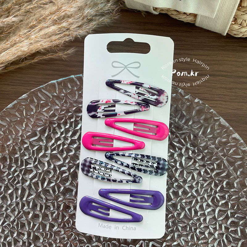 Women Accessories Dropshipping - 8Pcs Girls Colorful Leopard Print Snap