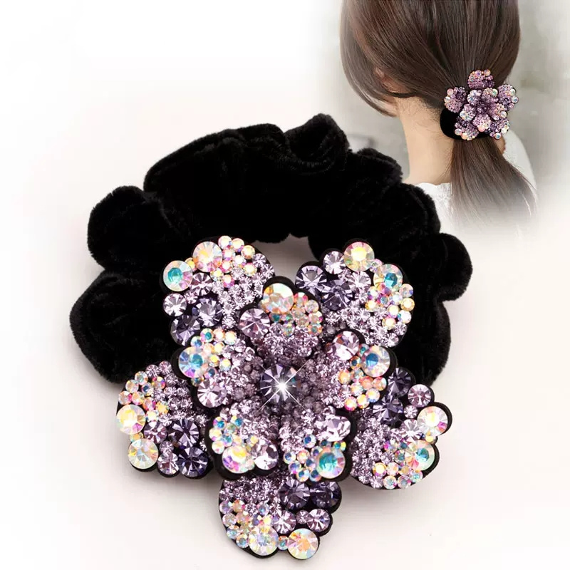 Women Rhinestone Scrunchies Ve - Hair Tie Velvet review and price