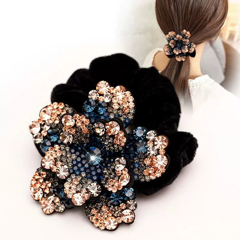 Women Rhinestone Scrunchies Ve - Hair Tie Velvet review and price