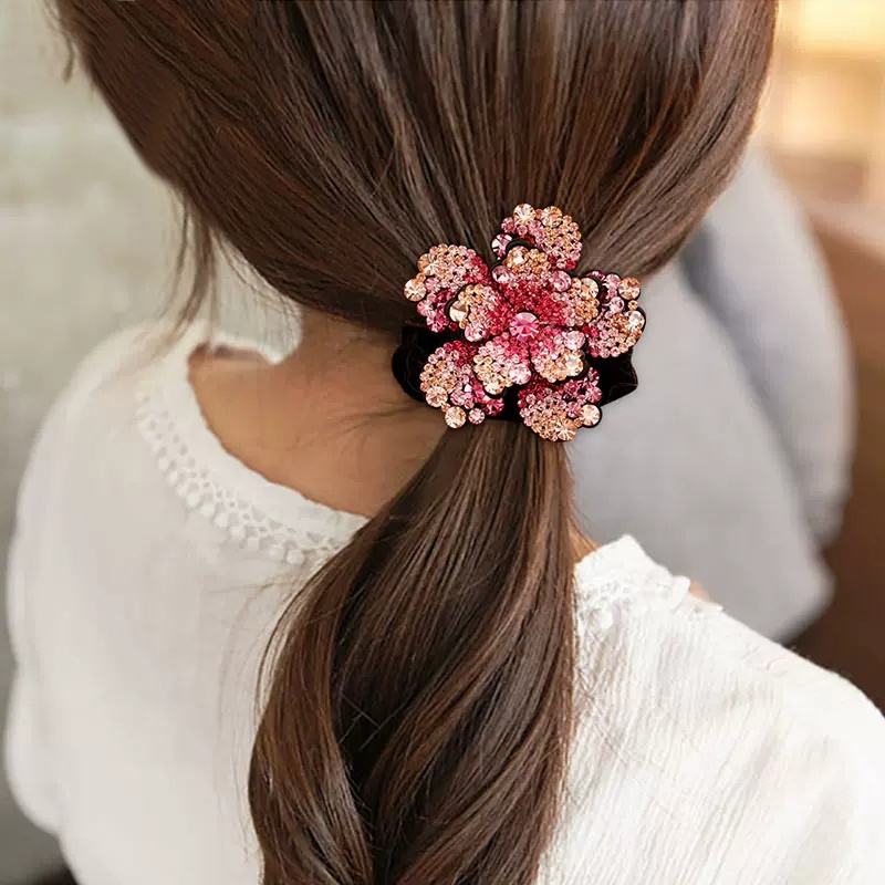 Women Rhinestone Scrunchies Ve - Hair Tie Velvet review and price