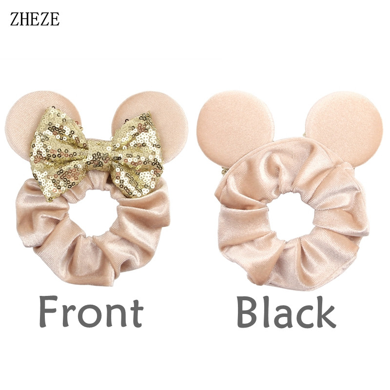 1pc Mouse Ears Hair Scrunchies - Hair Tie Velvet review and price