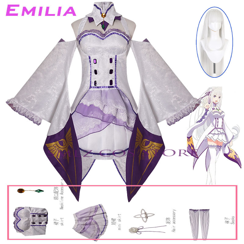 Emilia Cosplay Anime Re Zero K - Women Accessories Products review and price