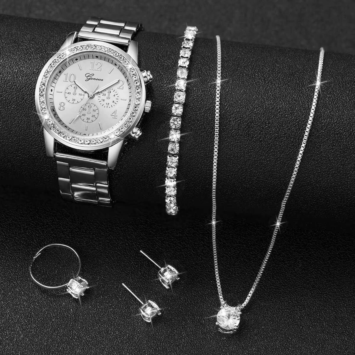6PCS/Set Fashion Rhinestone Wo - Women Accessories Gift Box review and price