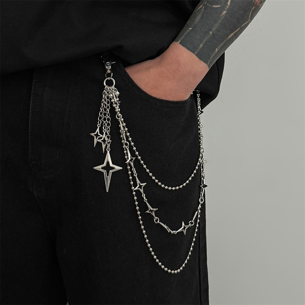 Punk Multilayer Metal Star Pen - Women'S Jeans Accessories Chain review and price