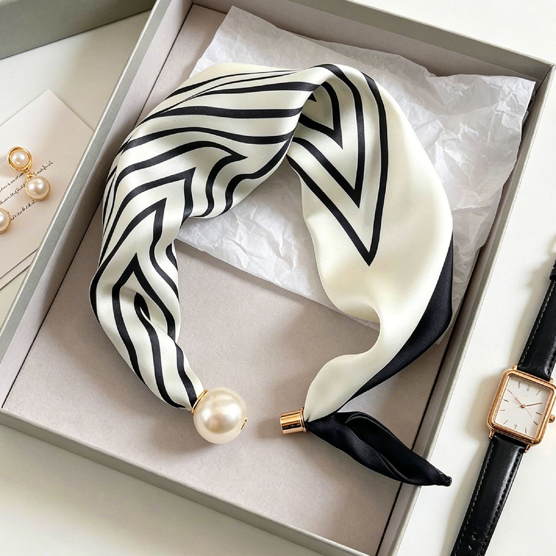 Elegant Chic Pearl Stripe Scar - Women'S Accessories For Neck review and price