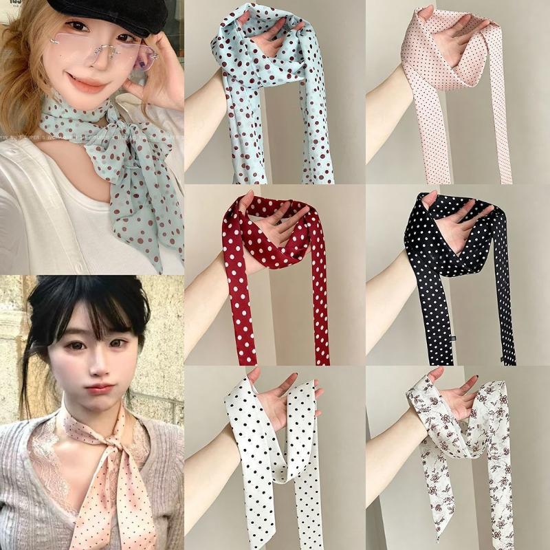 Polka Dot Floral Print Silk Sc - Women'S Accessories For Neck review and price