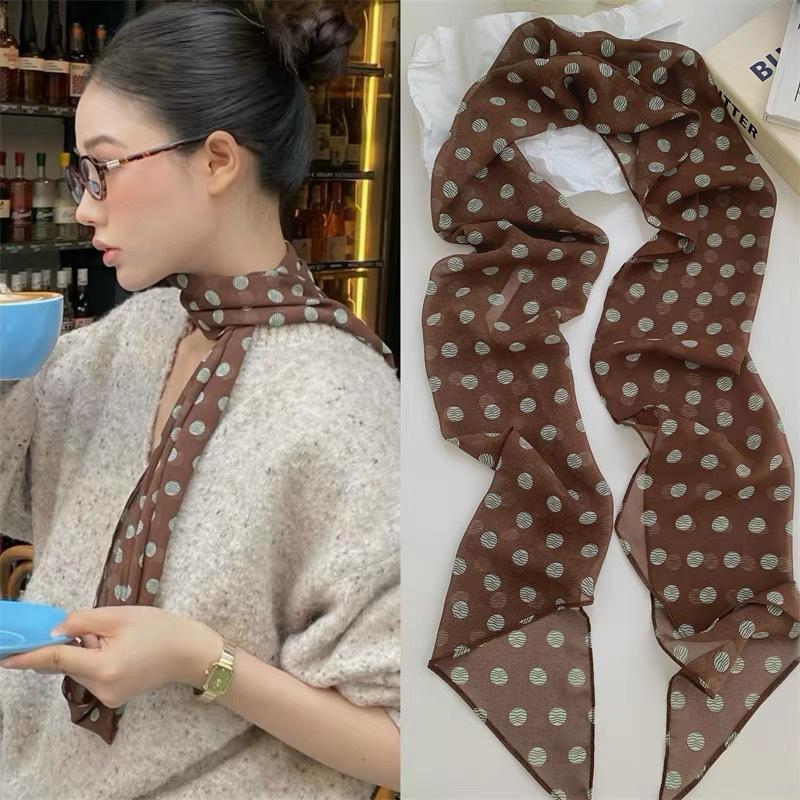 Polka Dot Floral Print Silk Sc - Women'S Accessories For Neck review and price