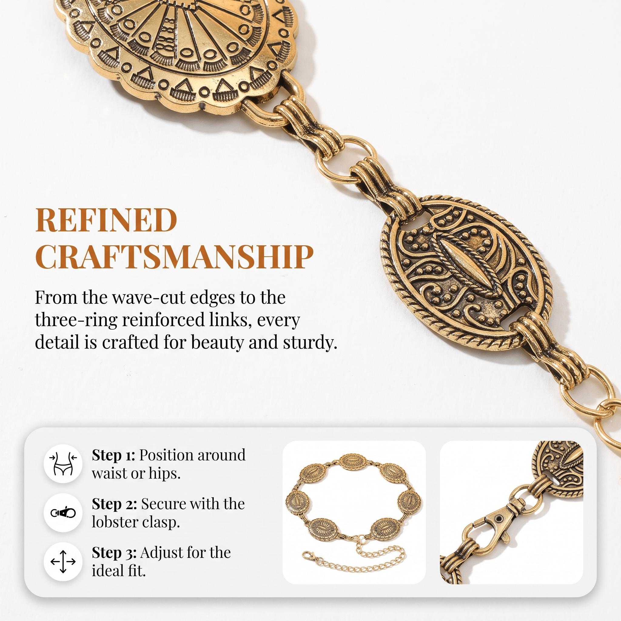 Women Western Metal Concho Cha - Women'S Jeans Accessories Chain review and price