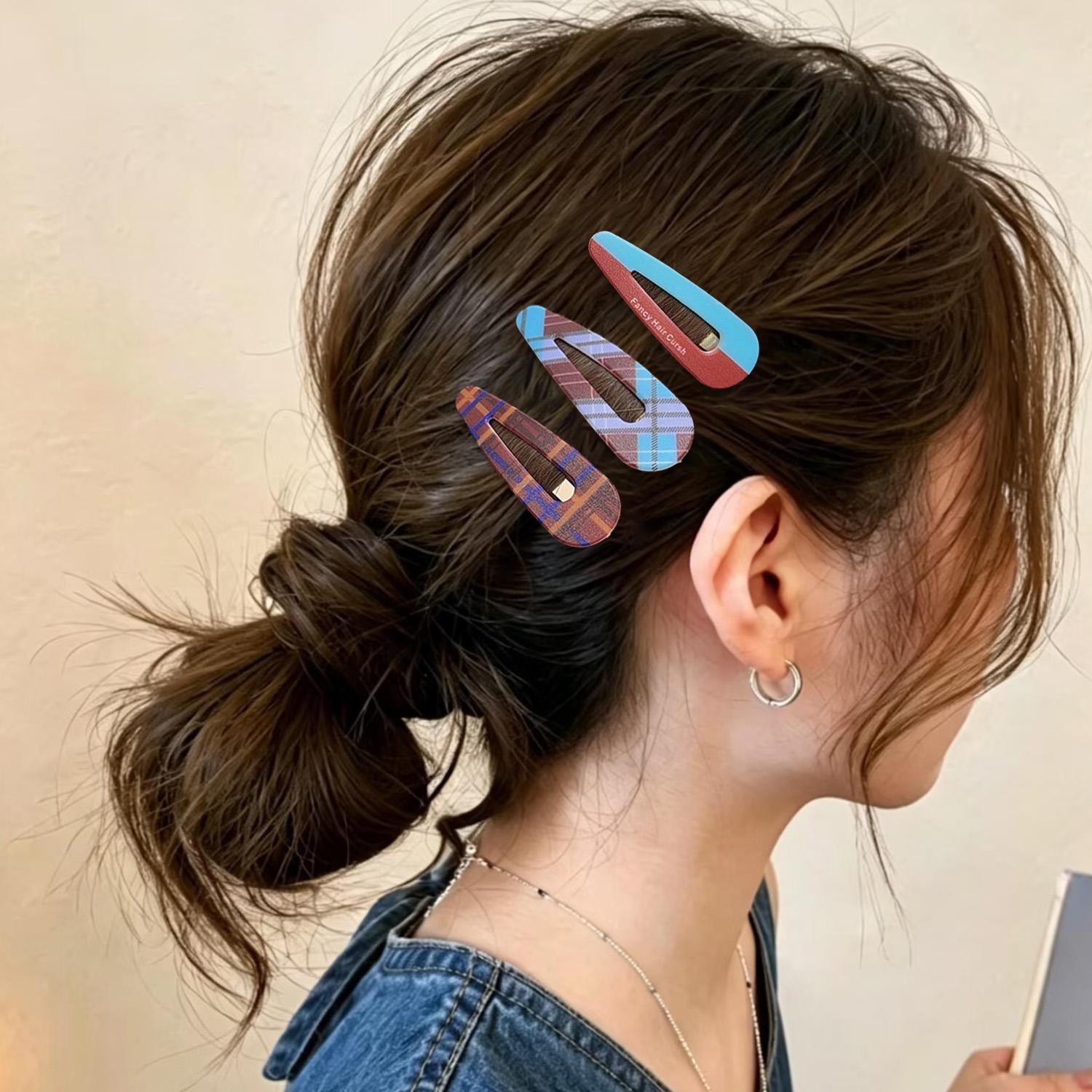 2/8pcs Red Plaid BB Hairpins C - Women Accessories Dropshipping review and price