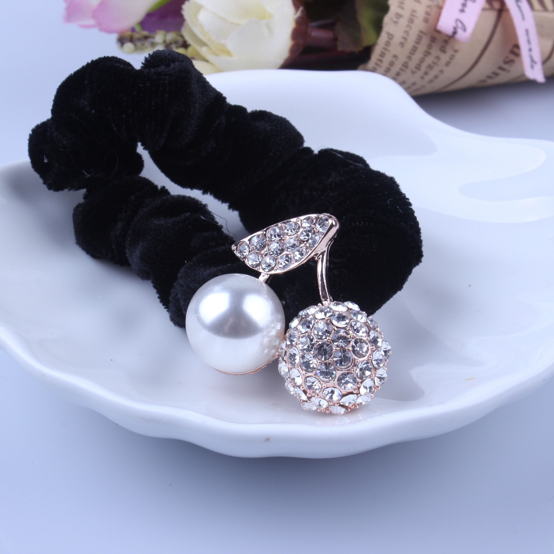 1 PC Black Velvet Scrunchies P - Hair Tie Velvet review and price