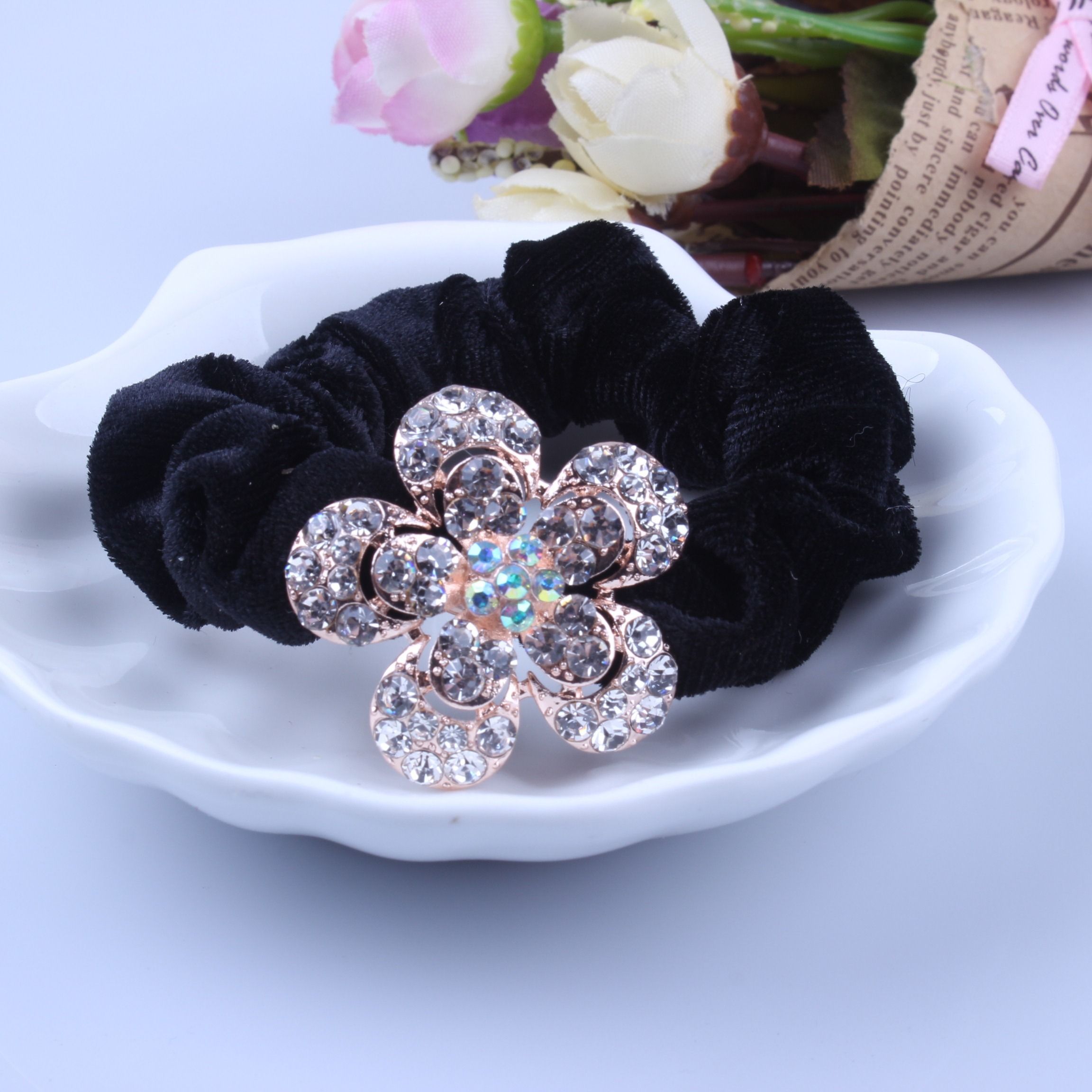 1 PC Black Velvet Scrunchies P - Hair Tie Velvet review and price