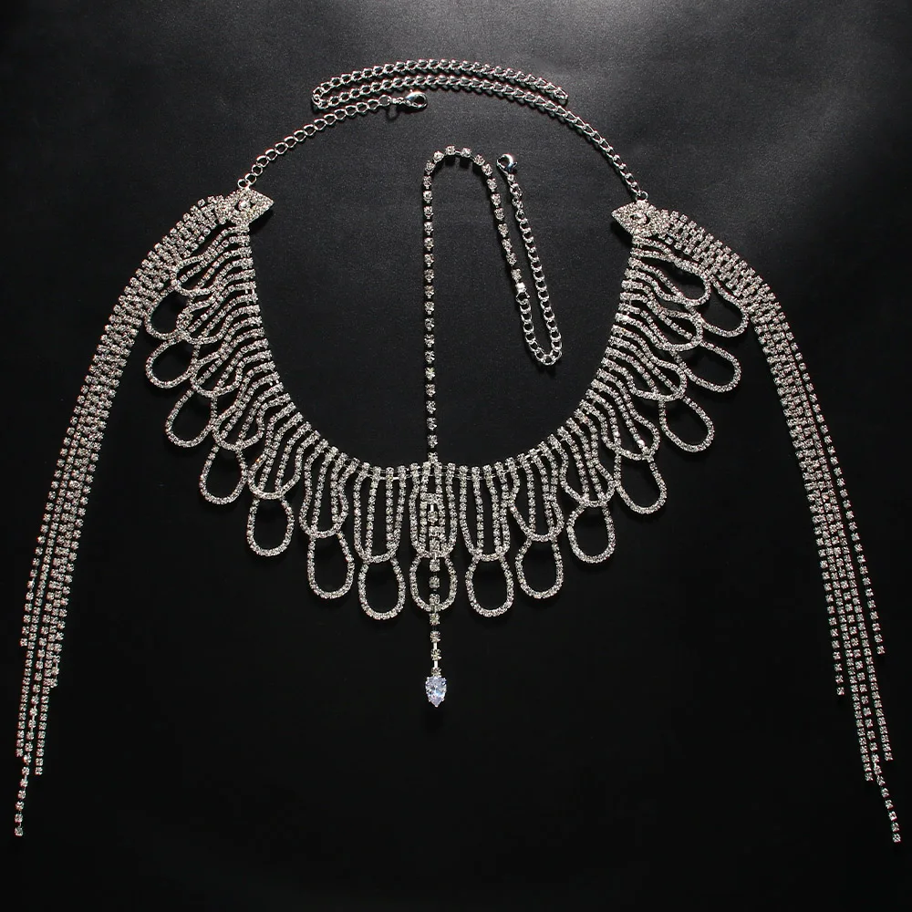 Multilayer Rhinestone Fringe H - Women Accessories India review and price