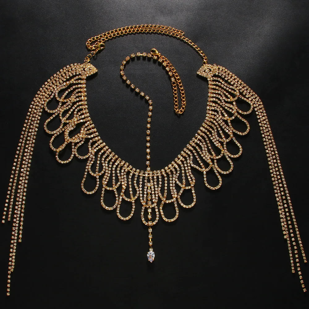 Multilayer Rhinestone Fringe H - Women Accessories India review and price