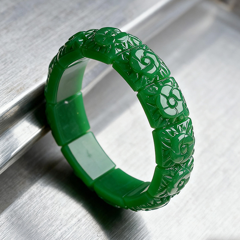 Real Jade Flower Bracelet Bang - Women Accessories Products review and price